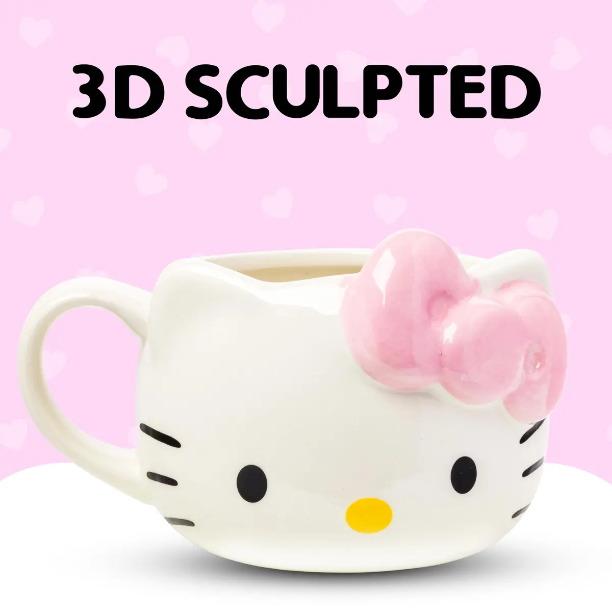 Silver Buffalo Sanrio Hello Kitty Pink Bow 20oz Mug | 3D Sculpted Ceramic, BPA-Free, Hand Wash Only - view 2