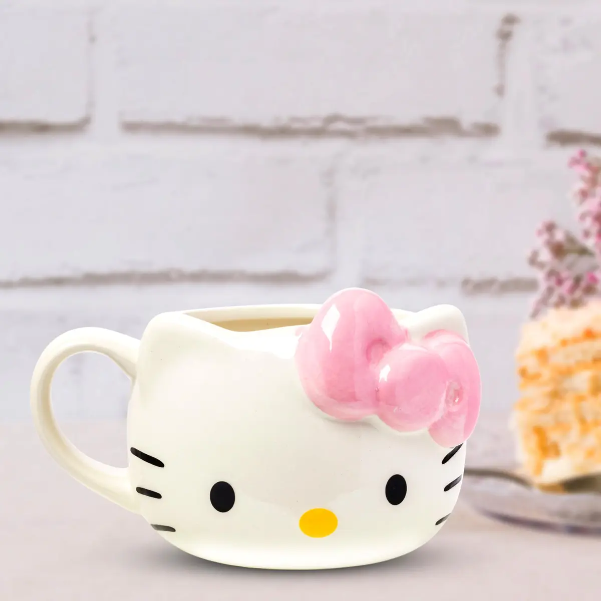 Silver Buffalo Sanrio Hello Kitty Pink Bow 20oz Mug | 3D Sculpted Ceramic, BPA-Free, Hand Wash Only - view 4