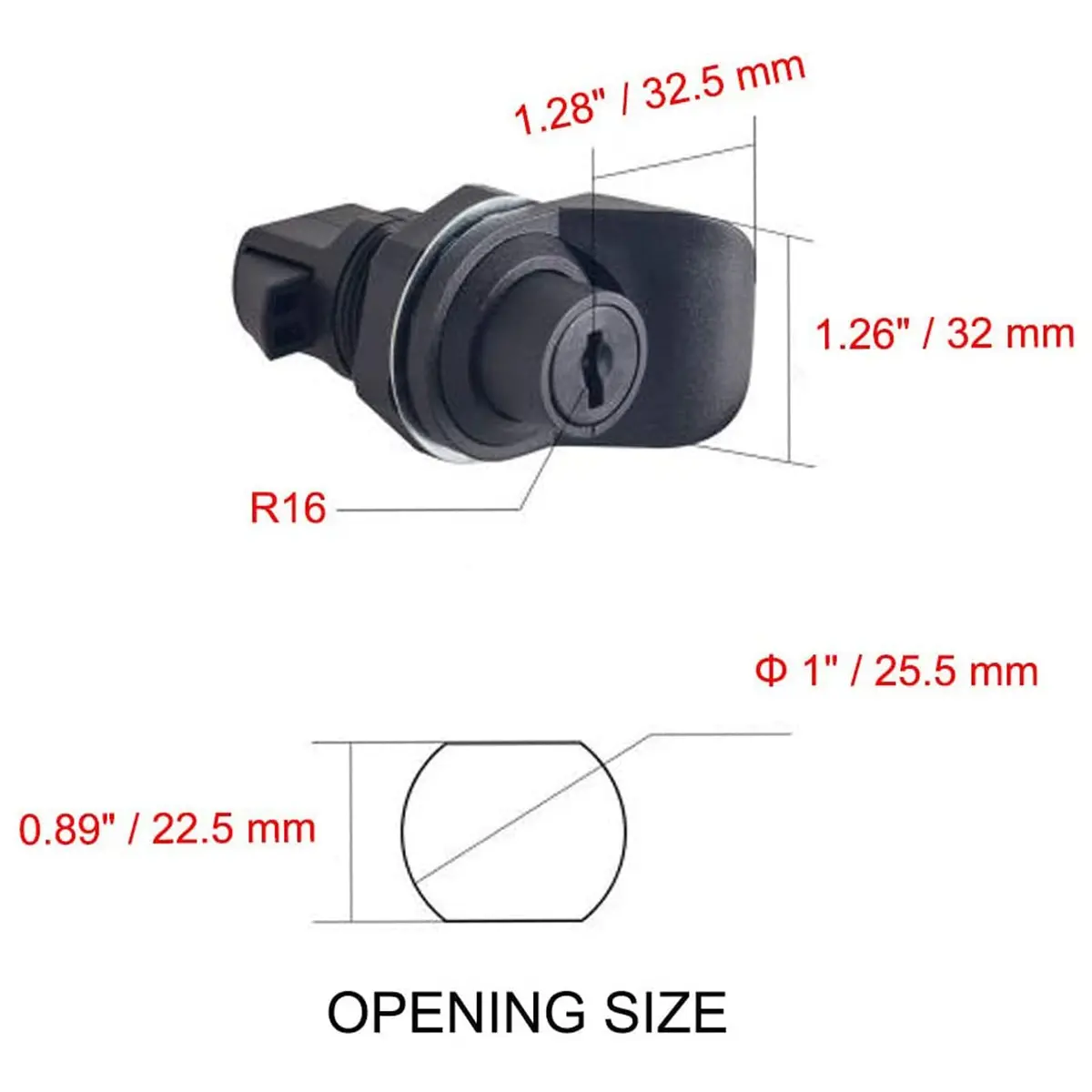 HOWDIA 2Pcs Push Button Lock Glove Box Latch Replacement | Corrosion-Resistant, Easy Install, Versatile for Marine & Vehicle Use - view 2