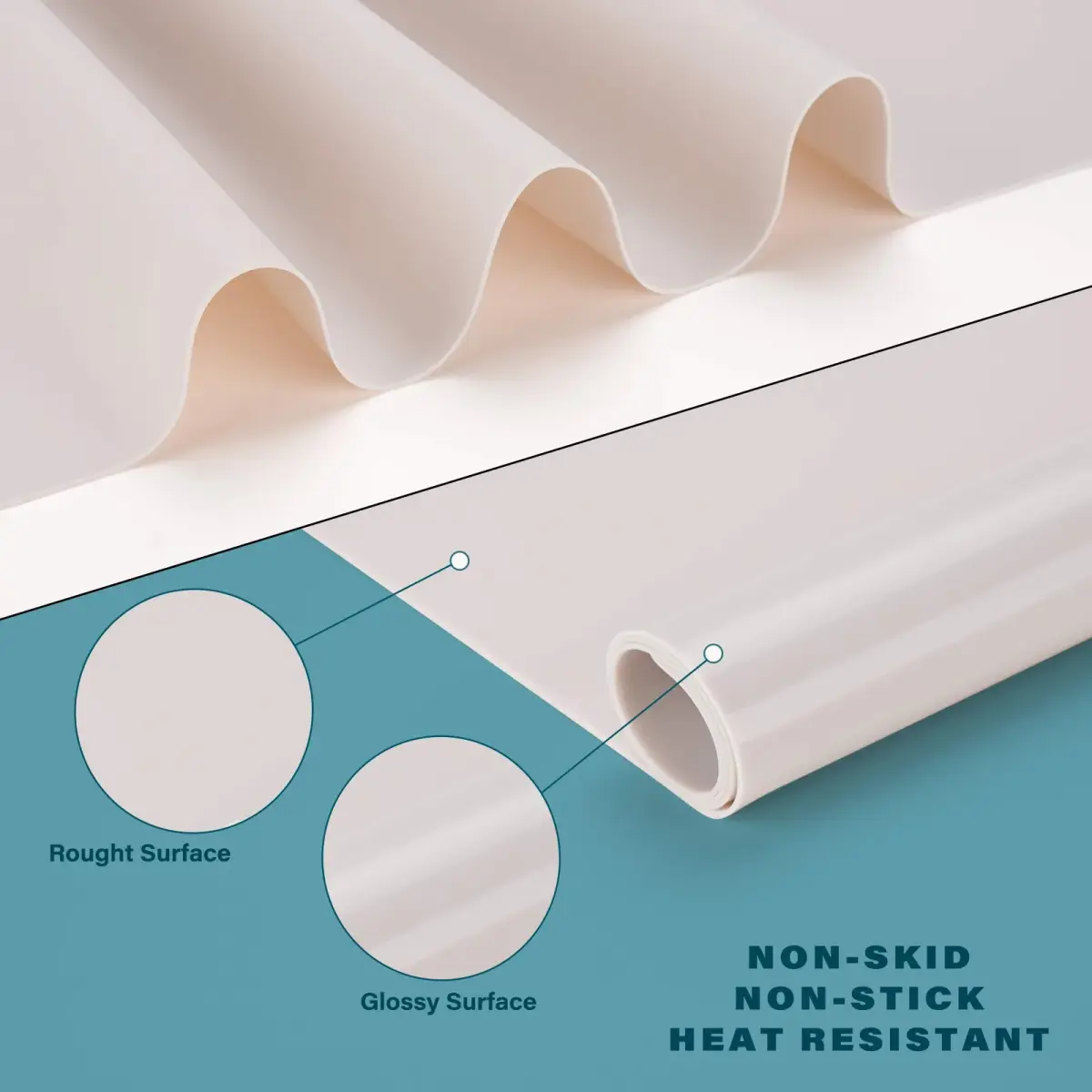Gartful Extra Large Silicone Craft Mat 64cm x 45cm (25.2 x 17.7 inches) | Heat Resistant Nonstick Countertop Protector - view 3