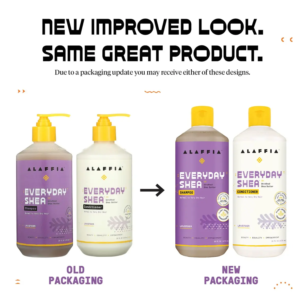 Alaffia EveryDay Shea Shampoo & Conditioner Set, Lavender, 16 Oz Ea | Moisturizes & Calms, Supports pH Balance, Cruelty-Free - view 2