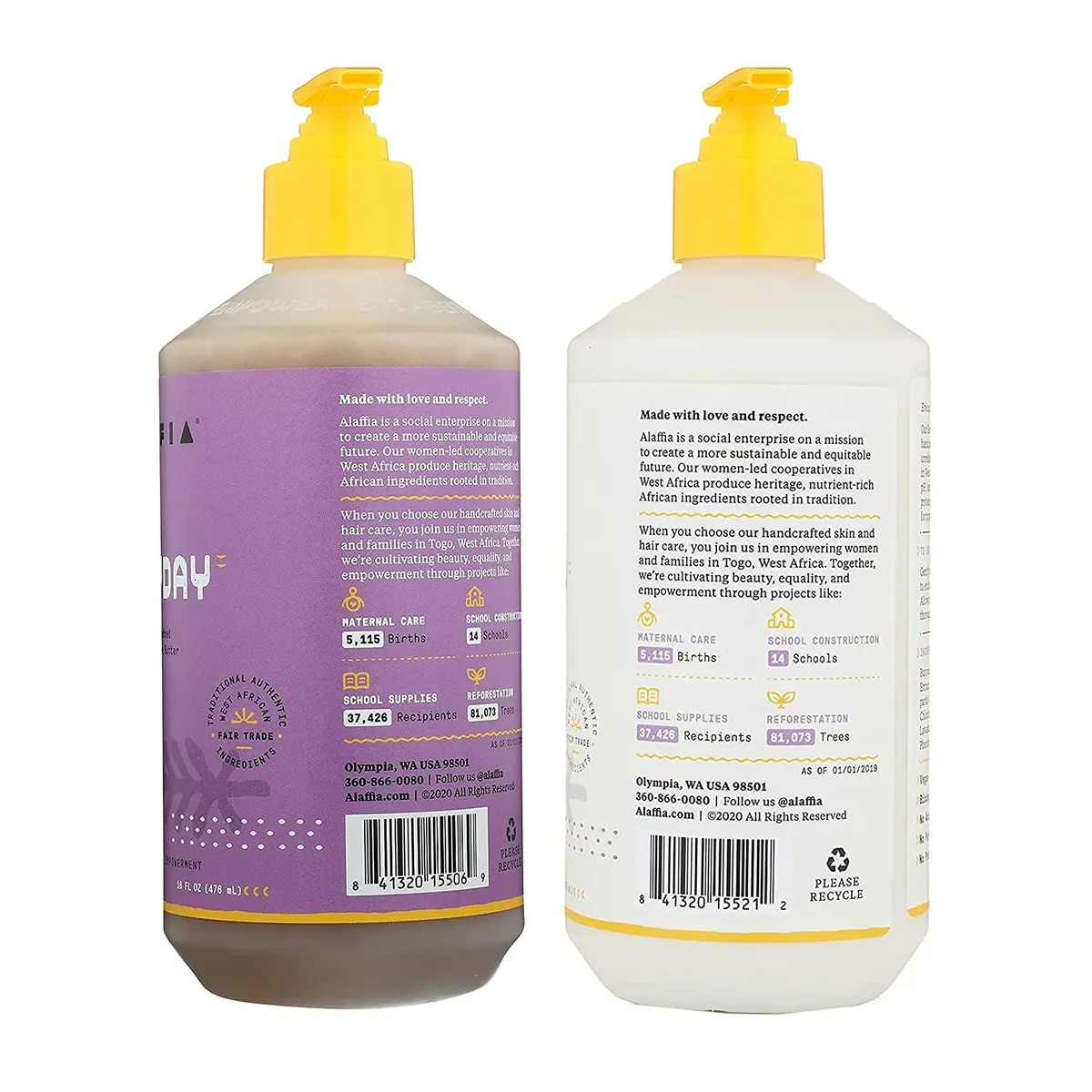 Alaffia EveryDay Shea Shampoo & Conditioner Set, Lavender, 16 Oz Ea | Moisturizes & Calms, Supports pH Balance, Cruelty-Free - view 3