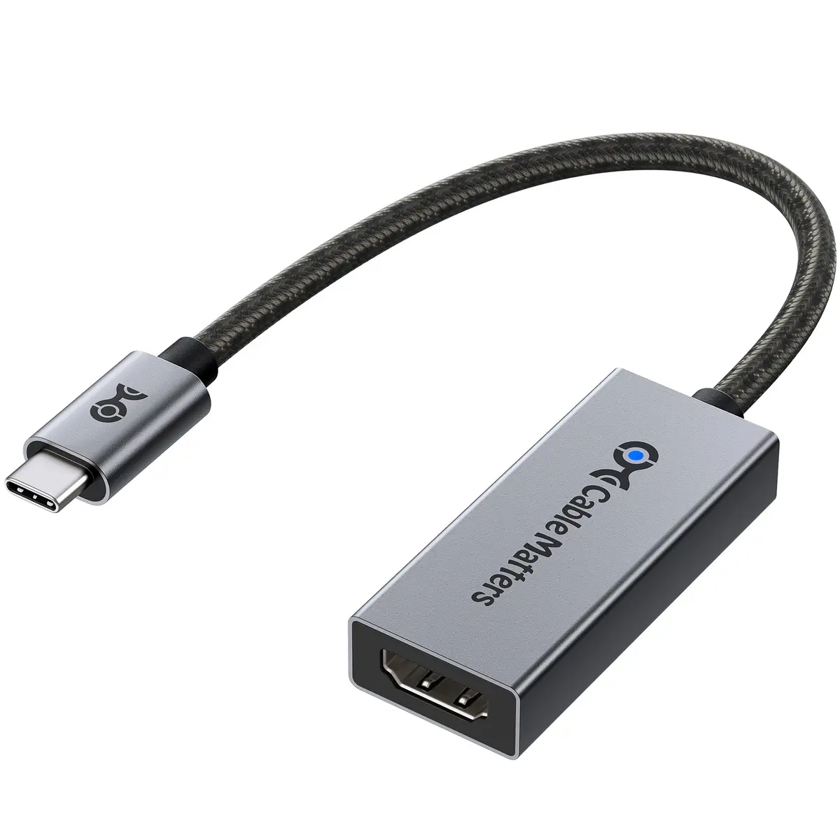 Cable Matters USB-C to HDMI 2.1 Adapter 8K@60Hz | Thunderbolt 4 Compatible, Supports HDR & 4K120Hz (0.5m, Gray) - main product image