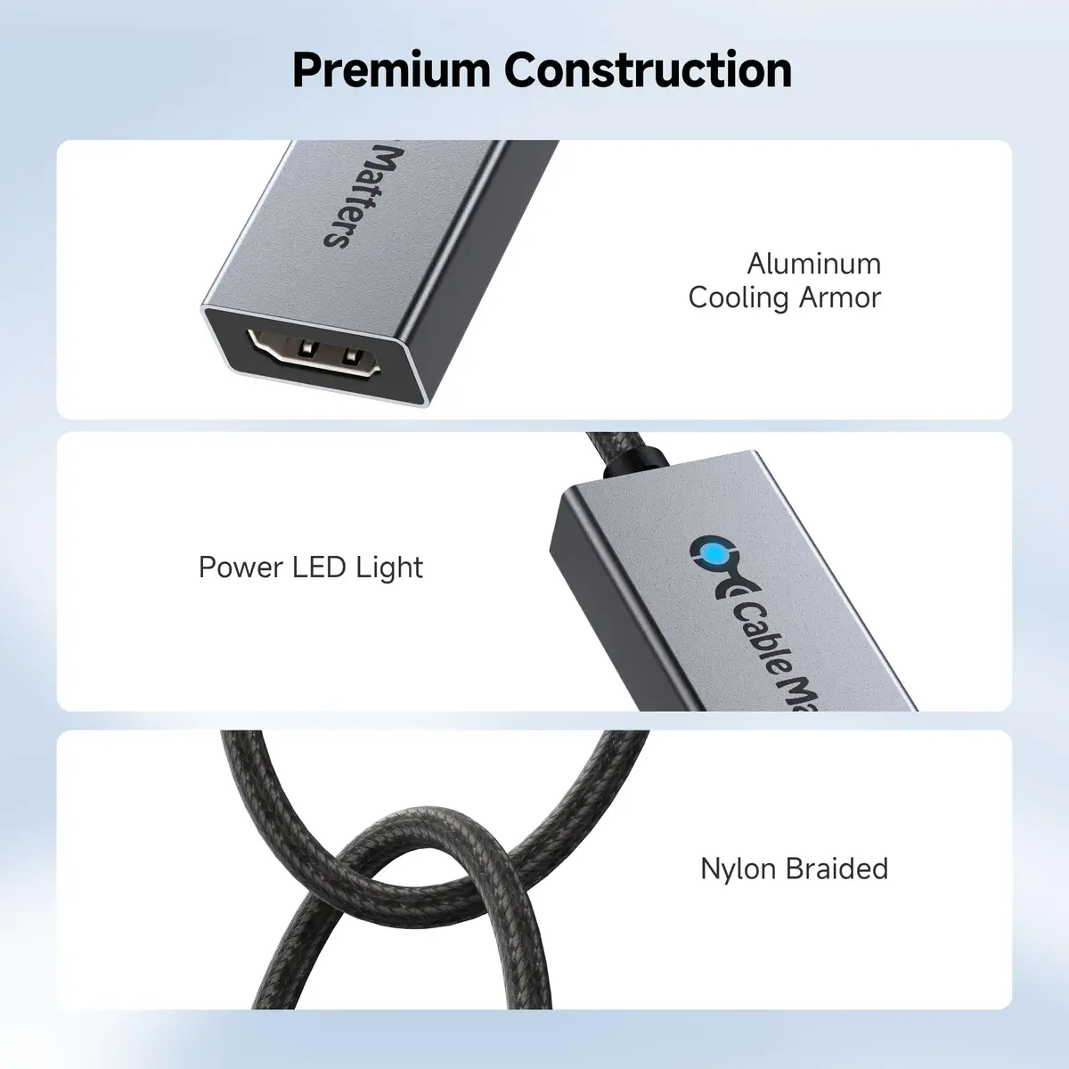 Cable Matters USB-C to HDMI 2.1 Adapter 8K@60Hz | Thunderbolt 4 Compatible, Supports HDR & 4K120Hz (0.5m, Gray) - view 6