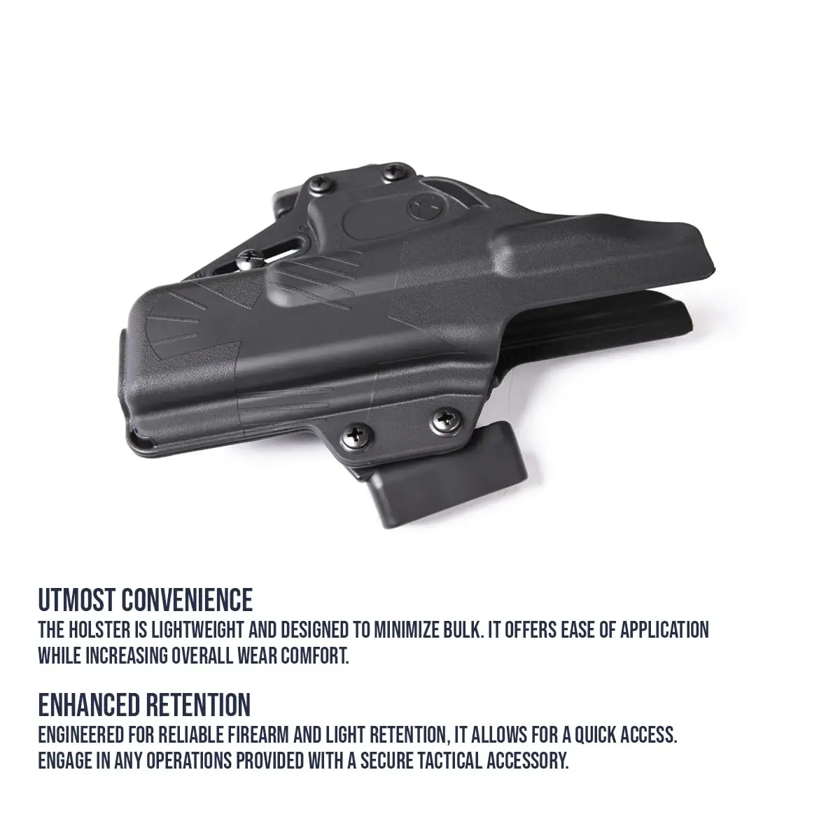 Raven Concealment Systems Perun Gun Holster Compatible with Sig Sauer P320C, X Carry, and M18 | Open Carry OWB Strongside | Black Finish - view 4