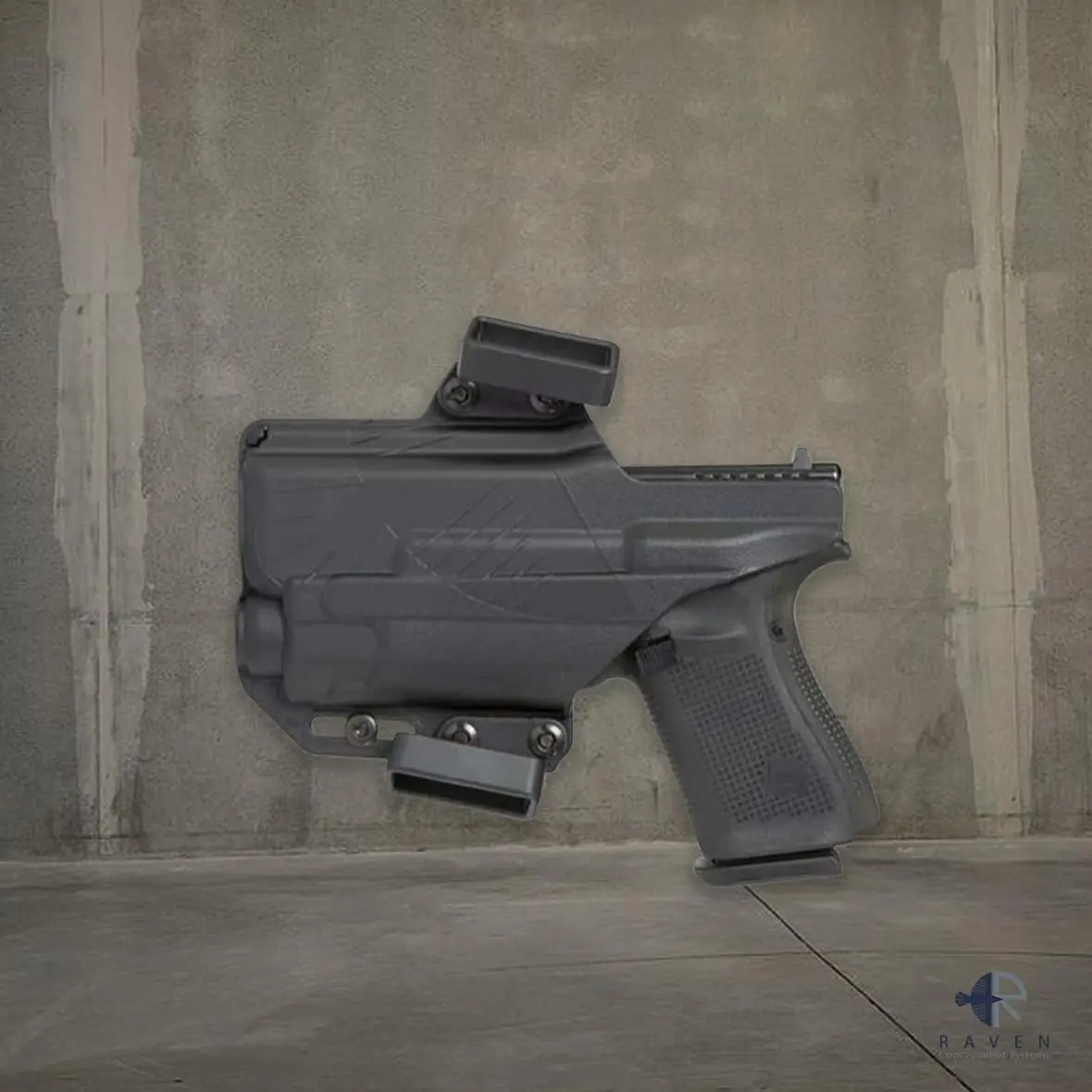 Raven Concealment Systems Perun Gun Holster for Glock 17/19 | Open Carry OWB | Black Finish | PXG9TLR1HLM/5 - view 5