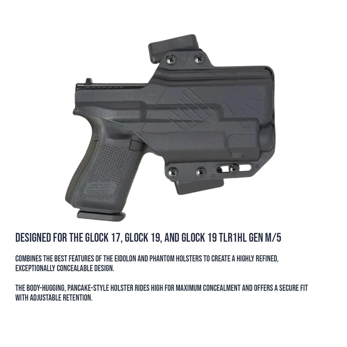 Raven Concealment Systems Perun Gun Holster for Glock 17/19 | Open Carry OWB | Black Finish | PXG9TLR1HLM/5 - view 4