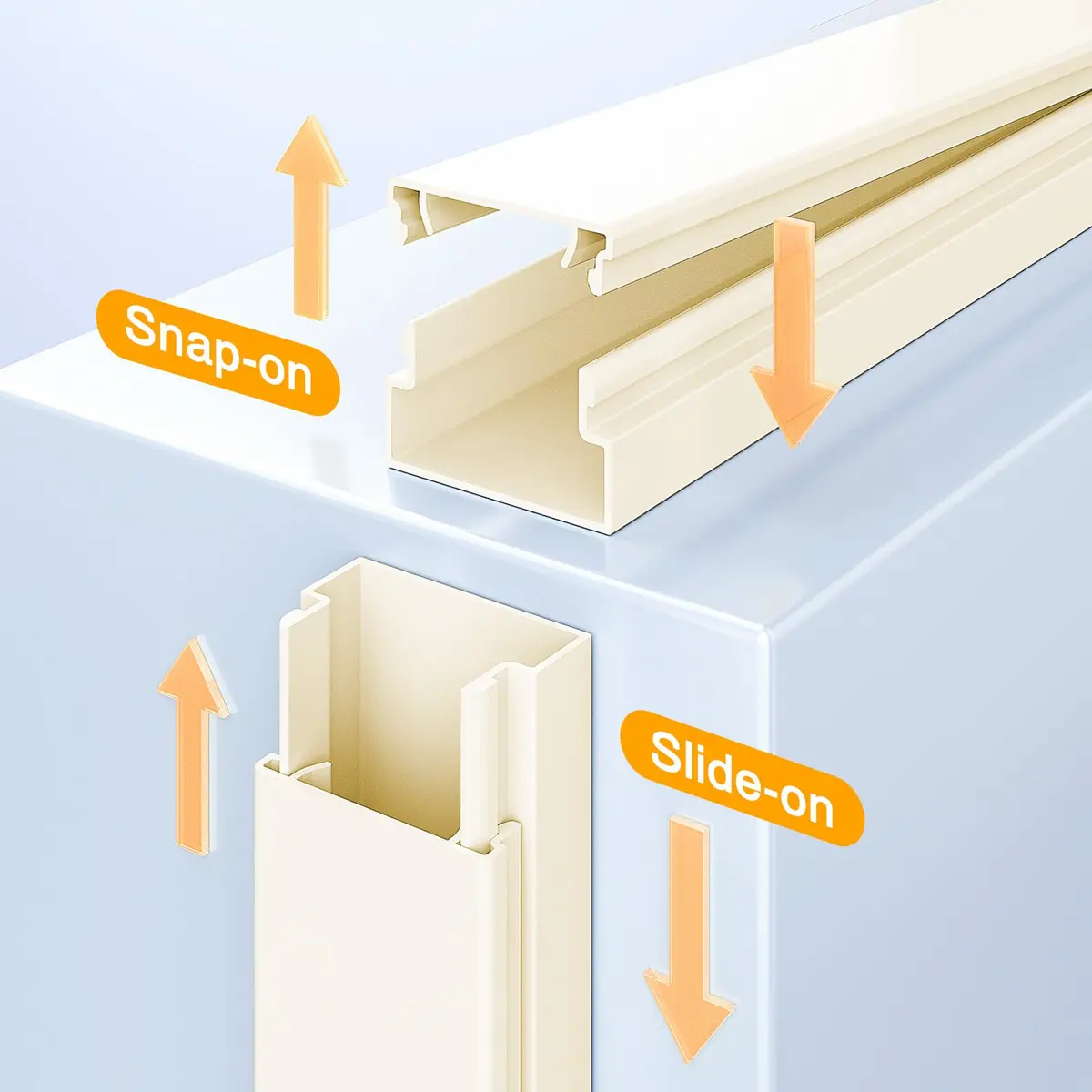 Delamu Cord Cover Wall 157in | Flame-Rated Plastic Cable Raceway for Neat Cables - view 3