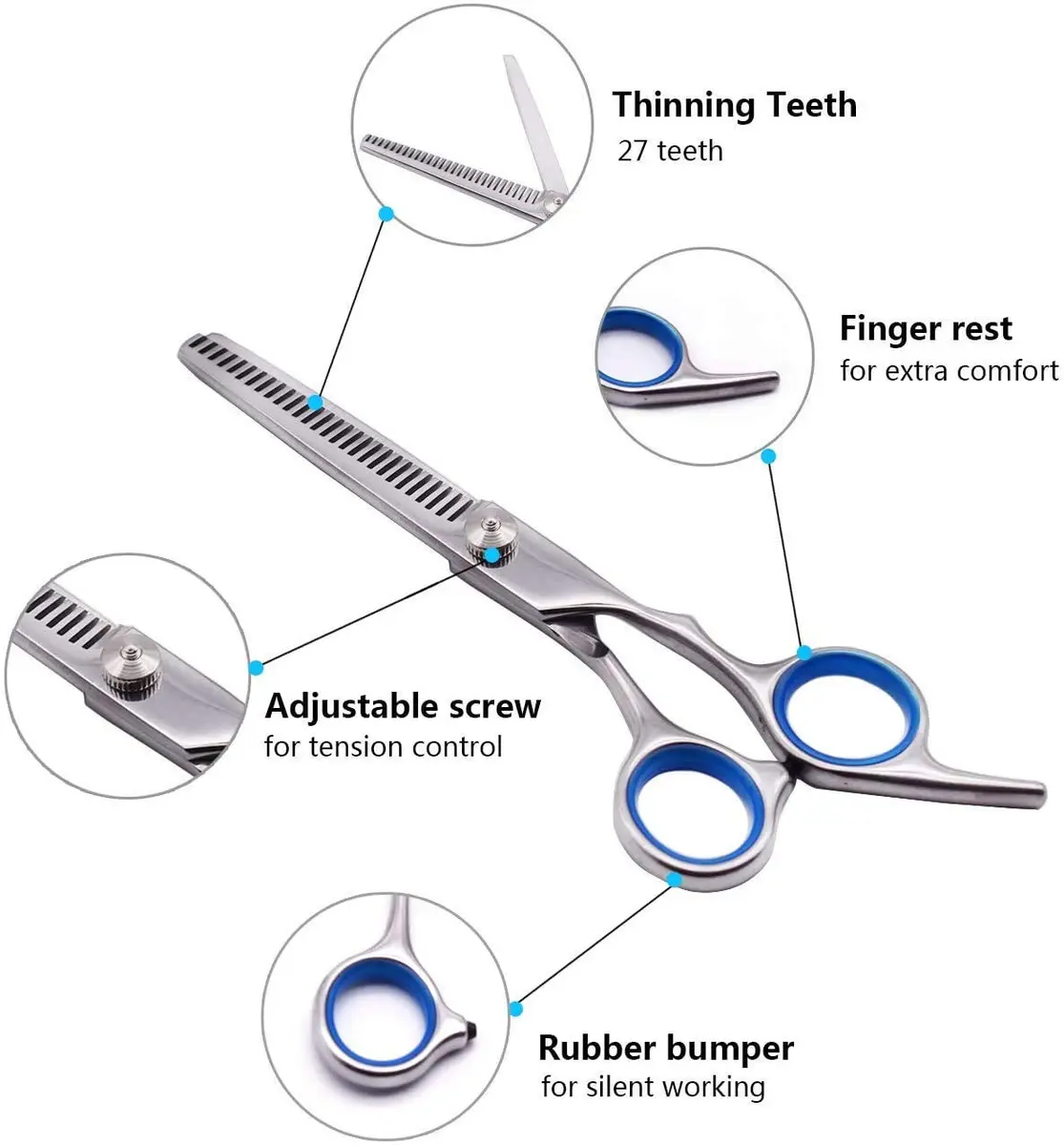 Maxshop Dog Grooming Scissors Set of 3 | Professional Pet Trimmer Kit with Safety Round Tips - view 5