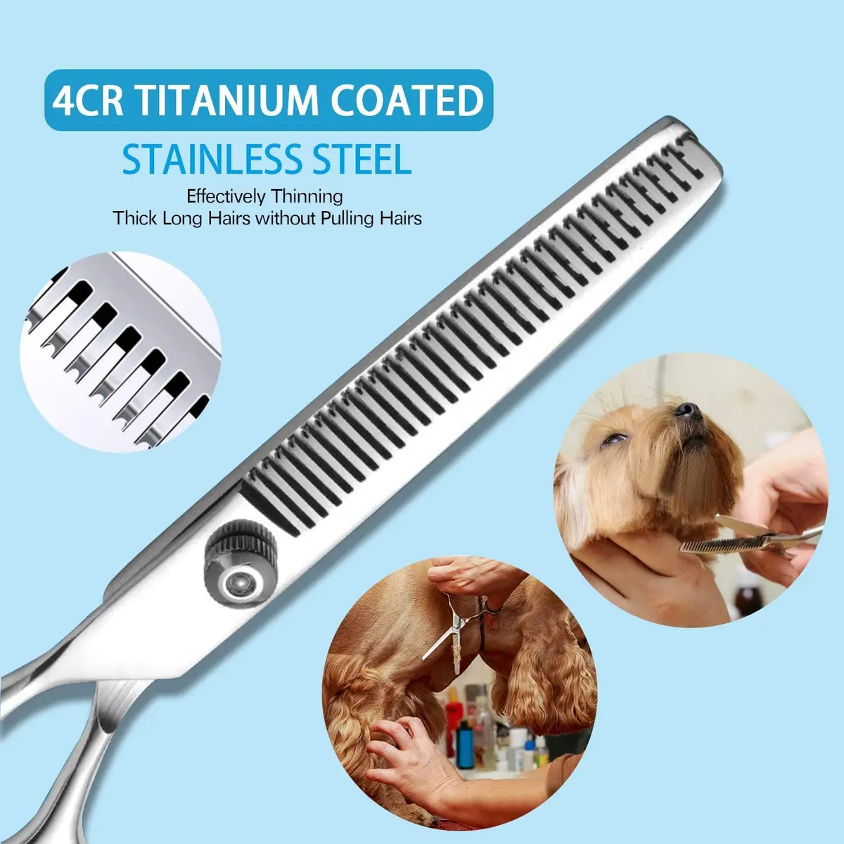 Maxshop Dog Grooming Scissors Set of 3 | Professional Pet Trimmer Kit with Safety Round Tips - view 2