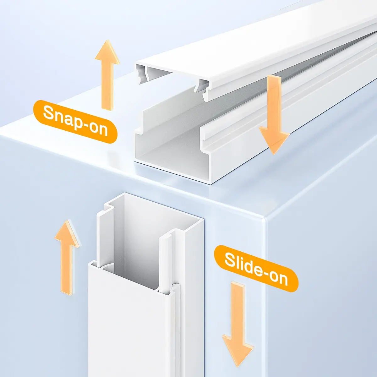 Delamu 157in Cord Hider Wall, Cable Management Raceway, Paintable Wire Cover, White | Neatly Conceal TV & Wall Wires - view 4