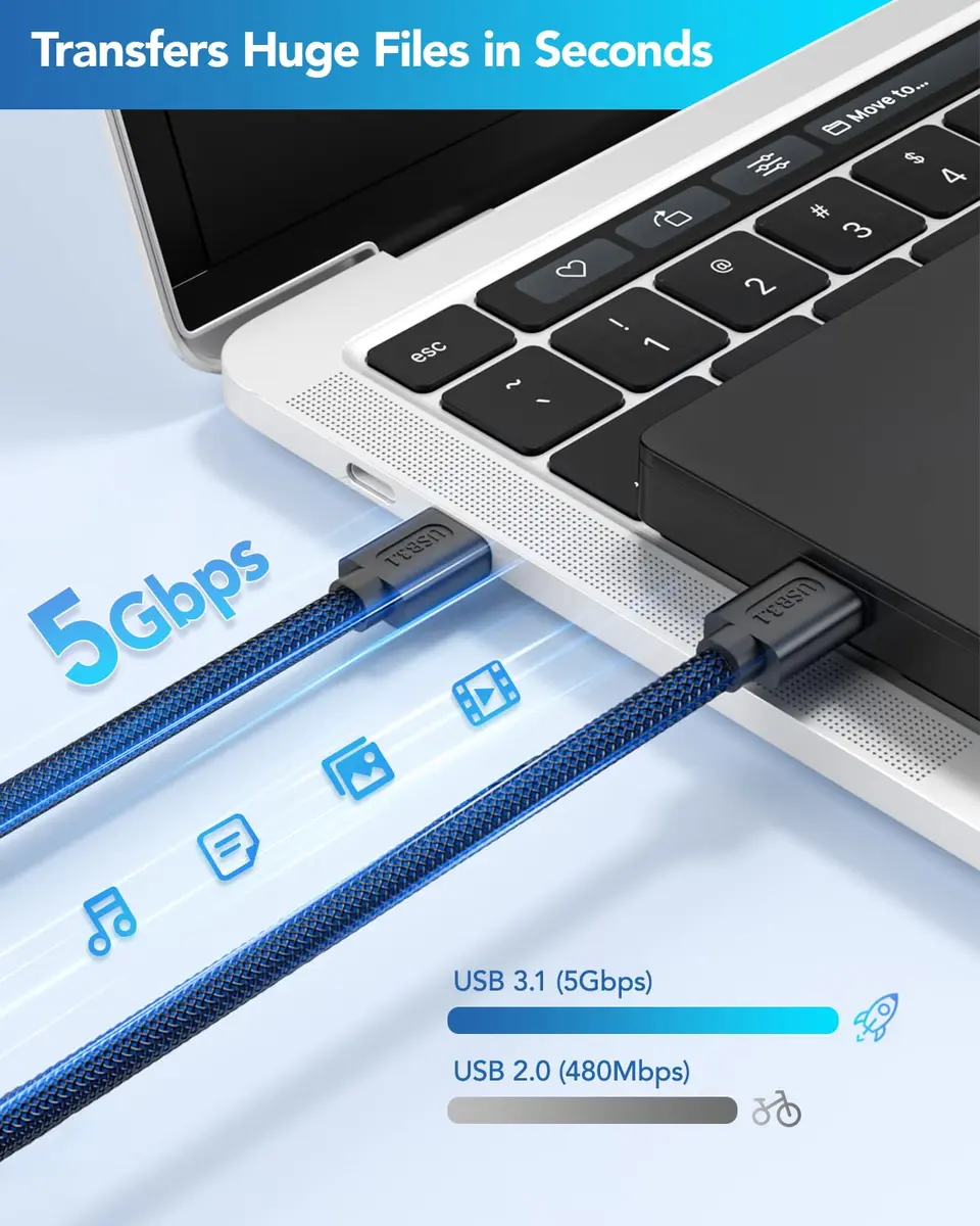 ANDTOBO USB 3.0 A to A Cable 3.3 FT | High-Speed Data & Charging (70-120 chars) - view 2