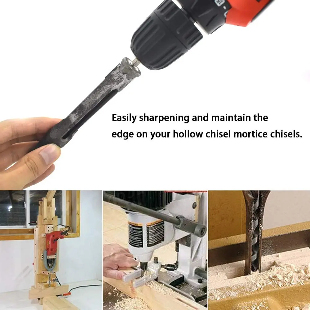 scottchen PRO Woodworking Square Hole Drill Bit Sharpener 3/4" x 7/8" | Up to 1/2" Bit, Grit #220/600, Durable Steel - view 5