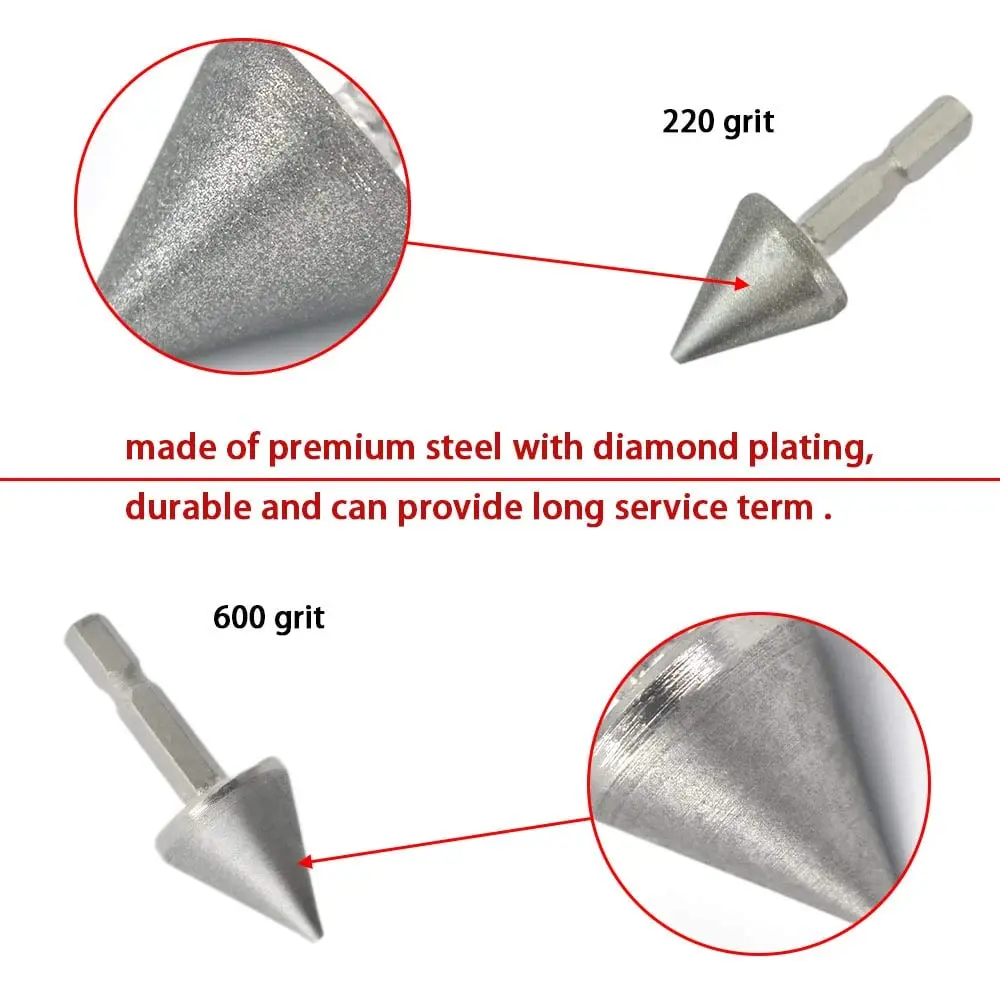 scottchen PRO Woodworking Square Hole Drill Bit Sharpener 3/4" x 7/8" | Up to 1/2" Bit, Grit #220/600, Durable Steel - view 3