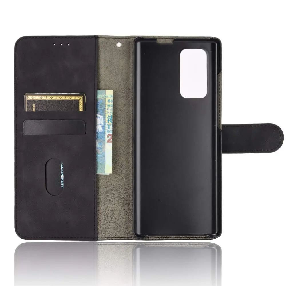 DAMONDY Black Flip Wallet Case for LG Wing 5G (1 Unit) | Genuine PU Leather with Card Slots & Kickstand - view 4