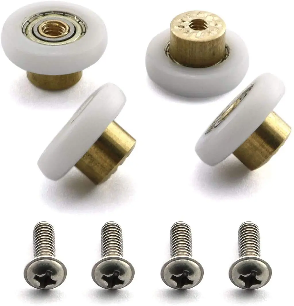 XUKEKOY Shower Door Rollers 19mm x 5mm | Set of 4 Replacement Wheels with Screws - view 5