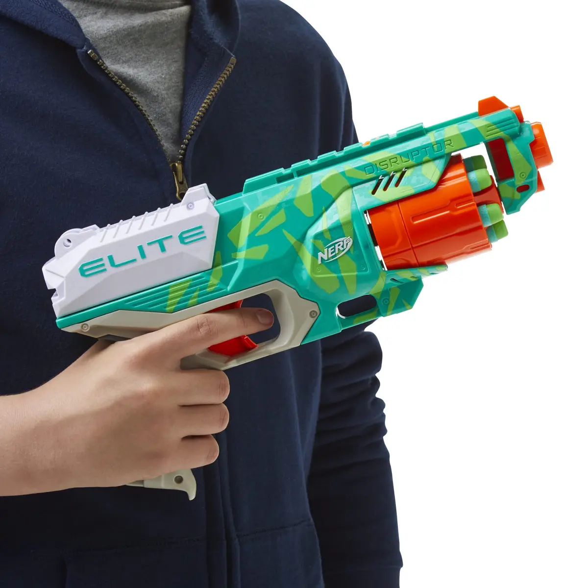 Nerf Elite Disruptor Blaster Dynamic Green 6-Dart Rotating Drum | Slam Fire Action - view 2