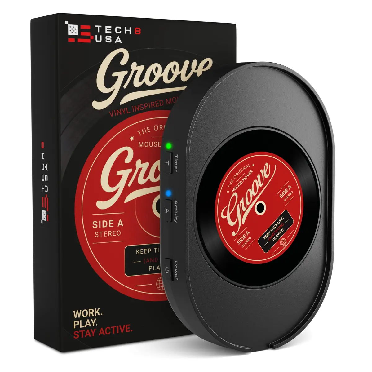 TECH8 USA Mega Disc Mouse Mover Jiggler with Timer, Undetectable USB Device | Keeps Computer Active - main product image