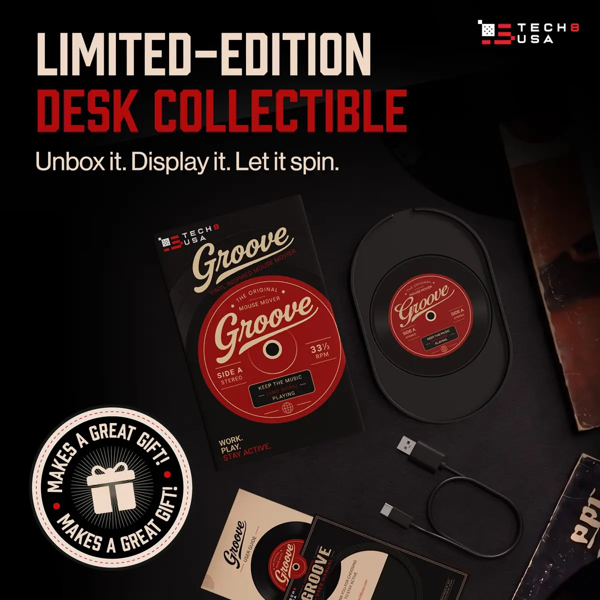 TECH8 USA Mega Disc Mouse Mover Jiggler with Timer, Undetectable USB Device | Keeps Computer Active - view 2