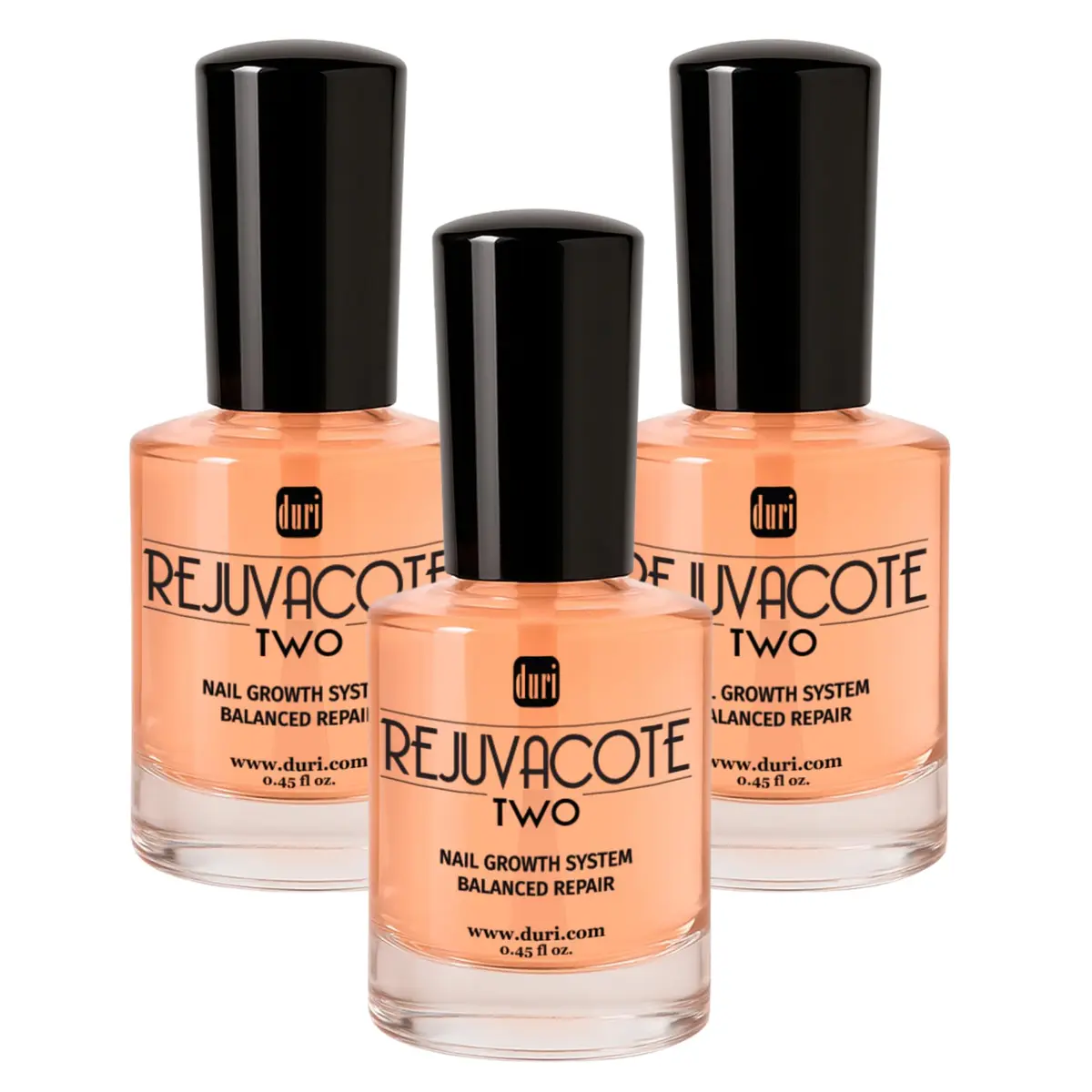 Duri Rejuvacote 2 Balanced Repair Nail Growth Base and Top Coat, 0.45 Fl Oz (Pack of 3) | Strengthens & Repairs Fragile Nails - main product image