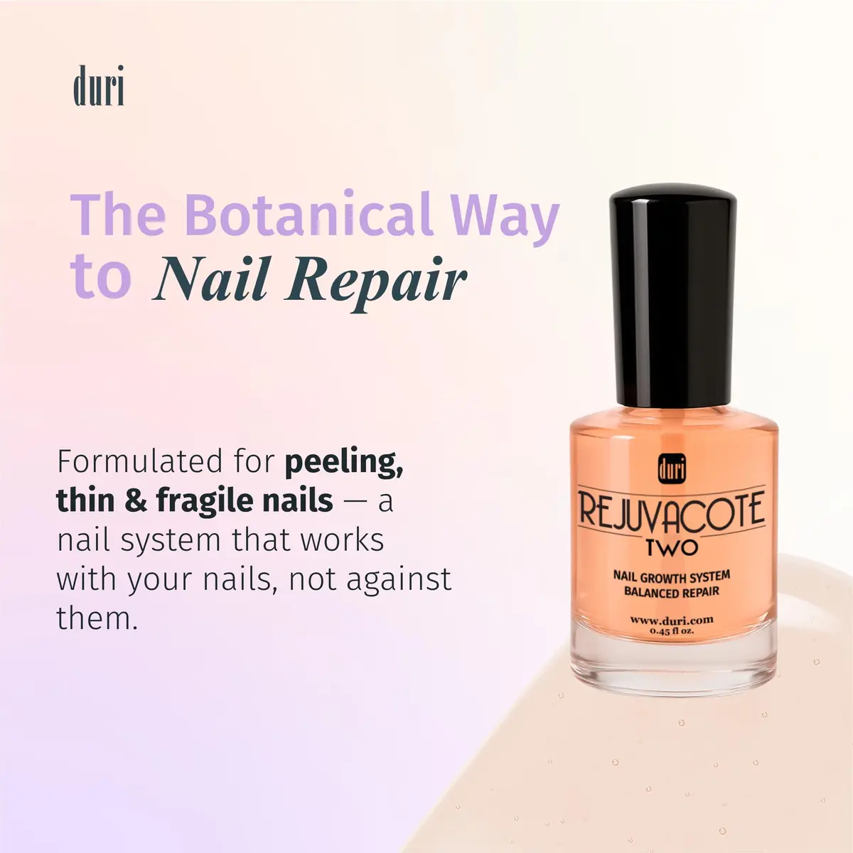 Duri Rejuvacote 2 Balanced Repair Nail Growth Base and Top Coat, 0.45 Fl Oz (Pack of 3) | Strengthens & Repairs Fragile Nails - view 6