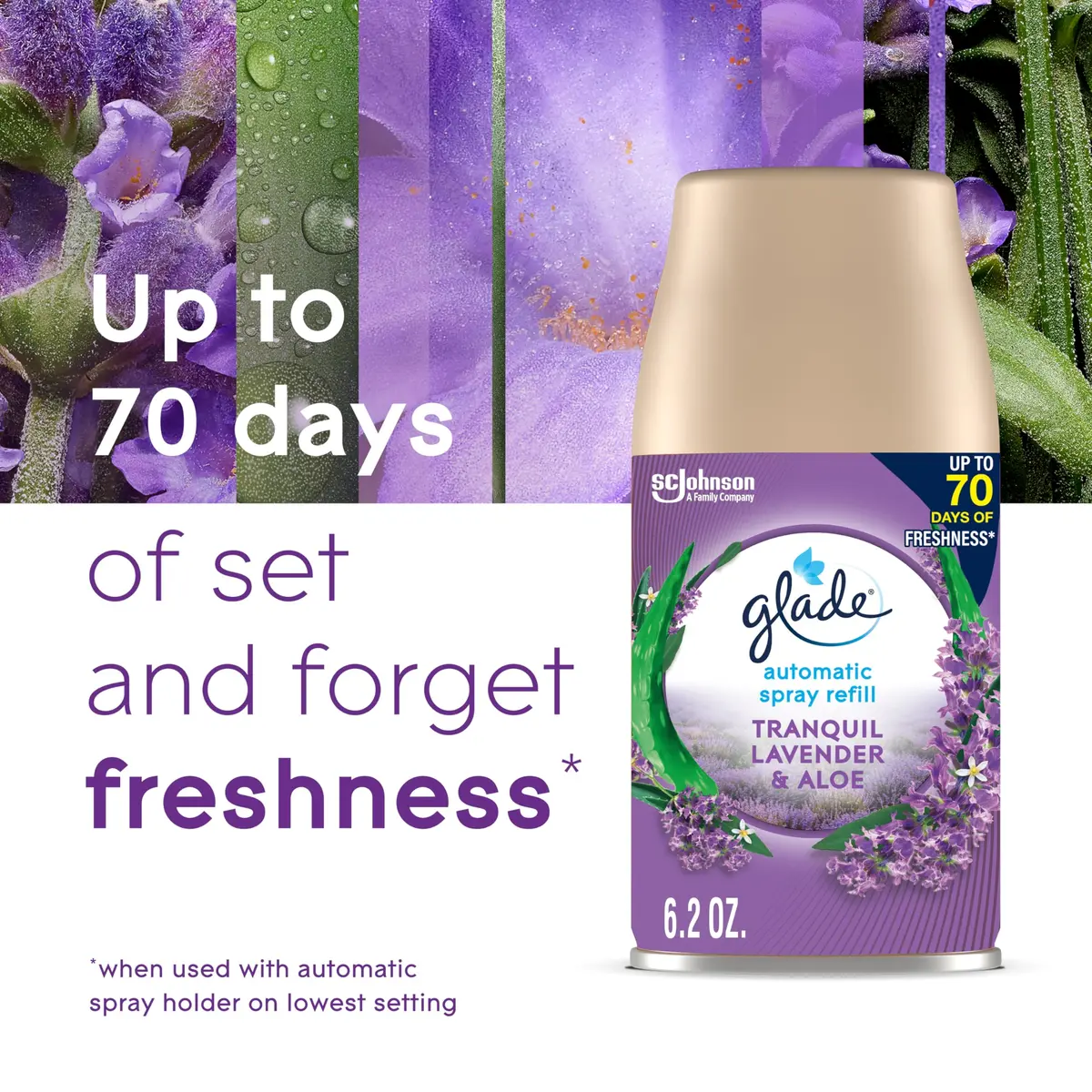 Glade Automatic Spray Air Freshener Refill, Tranquil Lavender & Aloe, 6.2 Fl Oz (184ml) Each (3 Count) | Timed Fragrance Release for Home & Office - view 6