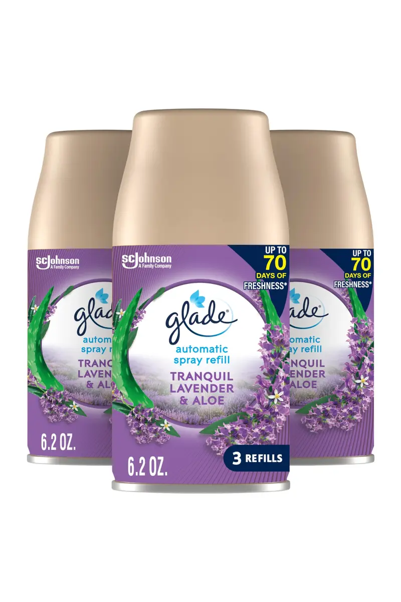 Glade Automatic Spray Air Freshener Refill, Tranquil Lavender & Aloe, 6.2 Fl Oz (184ml) Each (3 Count) | Timed Fragrance Release for Home & Office - main product image