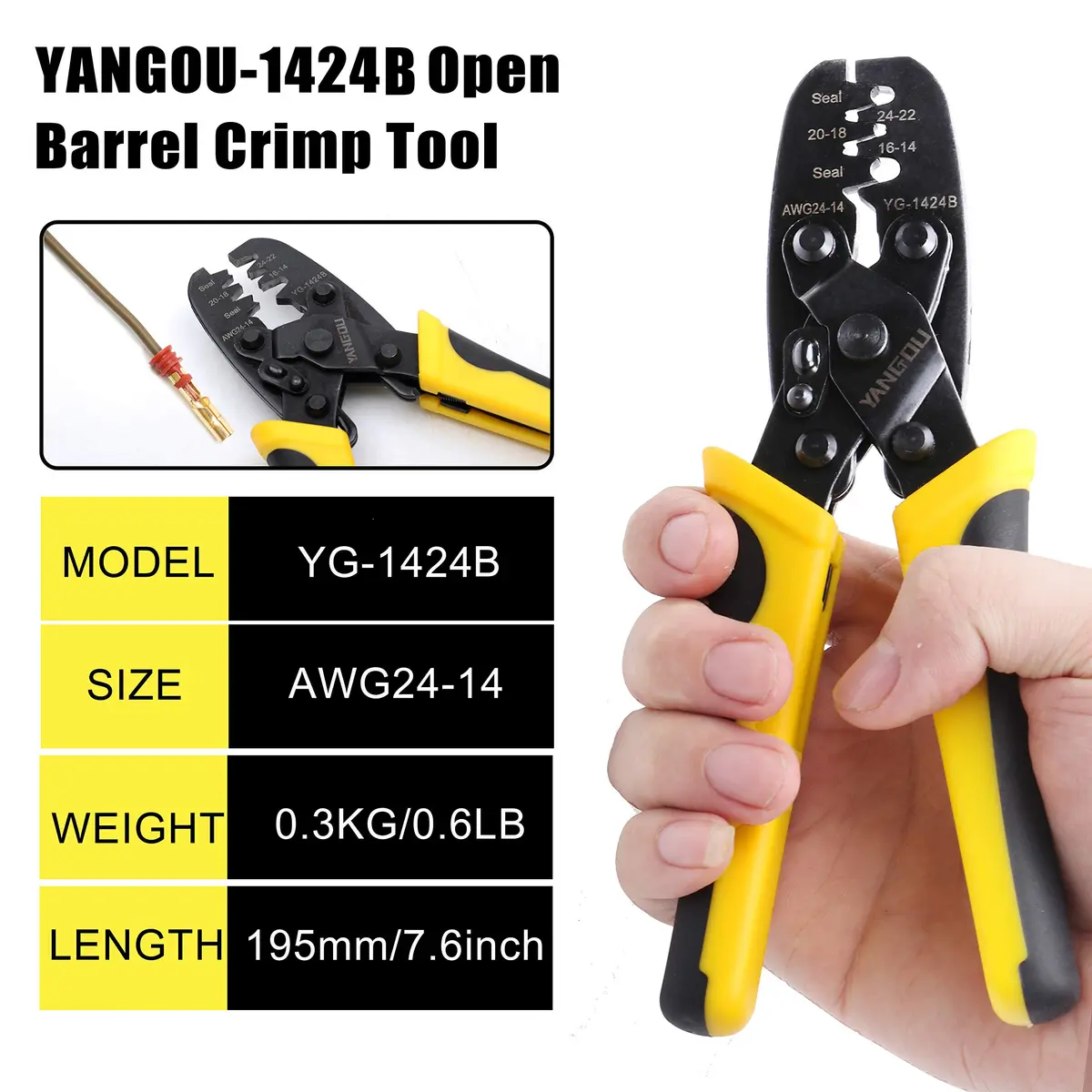 Yangoutool Molex Crimping Tool: Versatile for Molex, Delphi, AMP/Tyco, Harley, PC/Computer, Automotive Use, 24-14 AWG - view 2