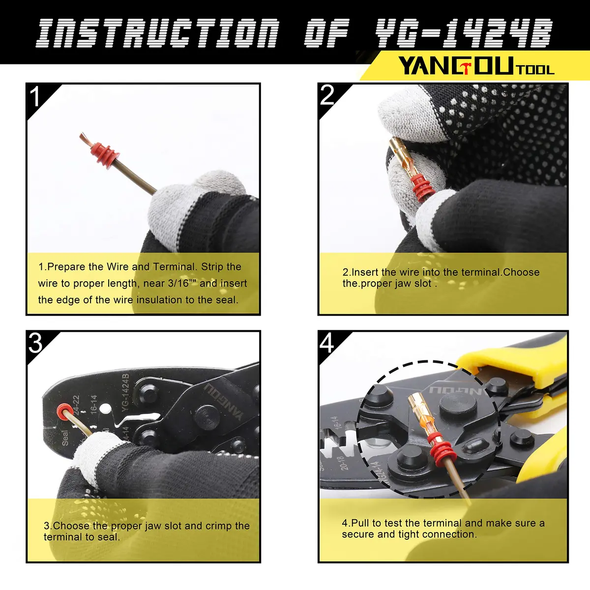 Yangoutool Molex Crimping Tool: Versatile for Molex, Delphi, AMP/Tyco, Harley, PC/Computer, Automotive Use, 24-14 AWG - view 4