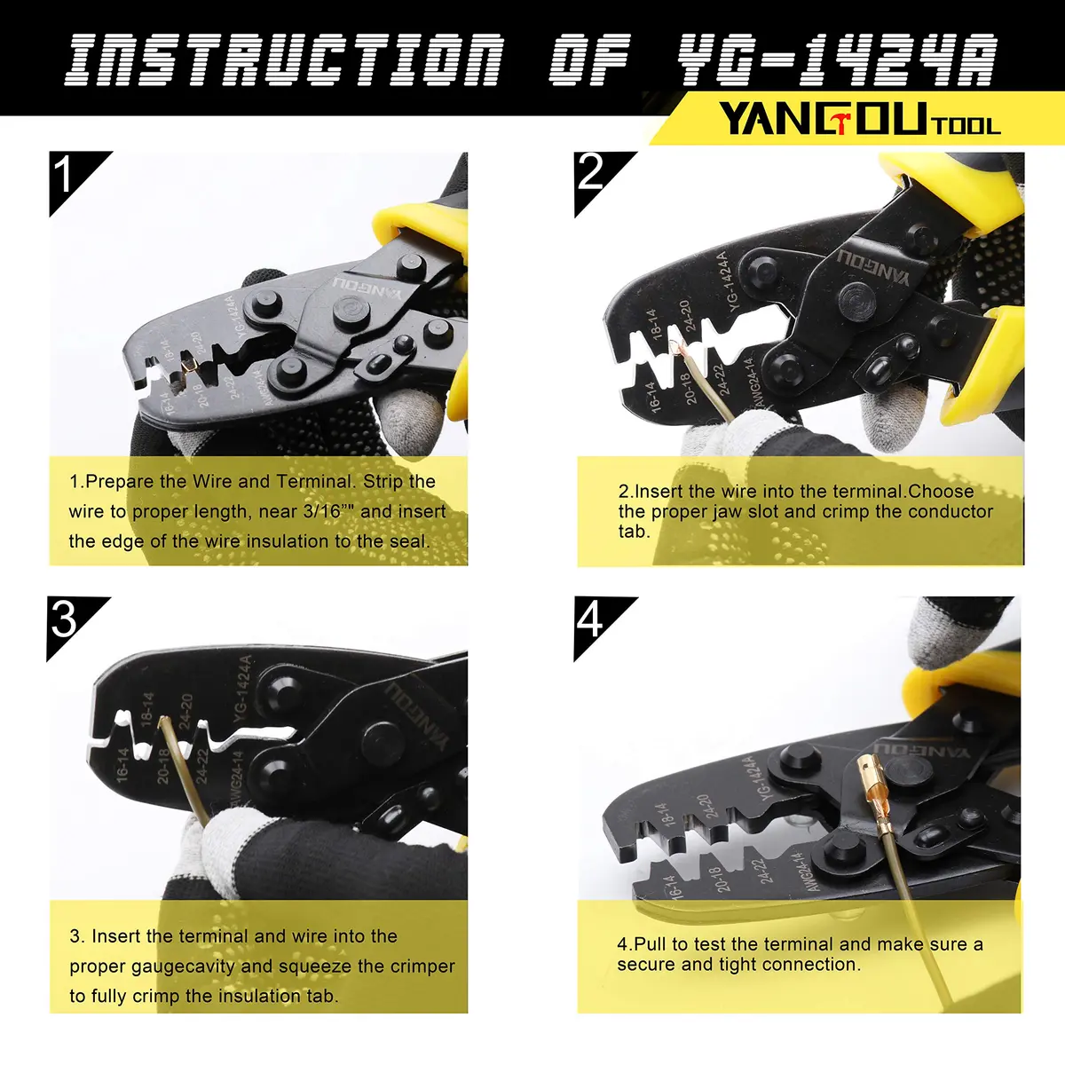 Yangoutool Molex Crimp Tool Versatile for Automotive & Computer Use 24-14 AWG - view 4