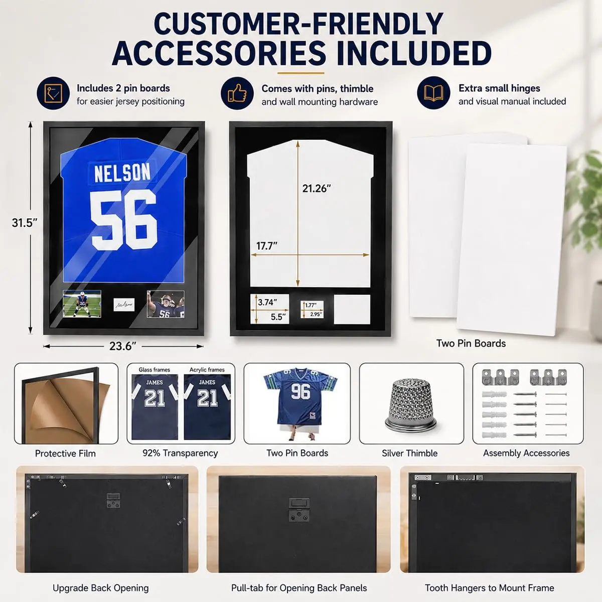 Snail Jersey Display Case 32"x24" | Elegant Wall Mount for Sports Memorabilia with UV & Dust Protection - view 5