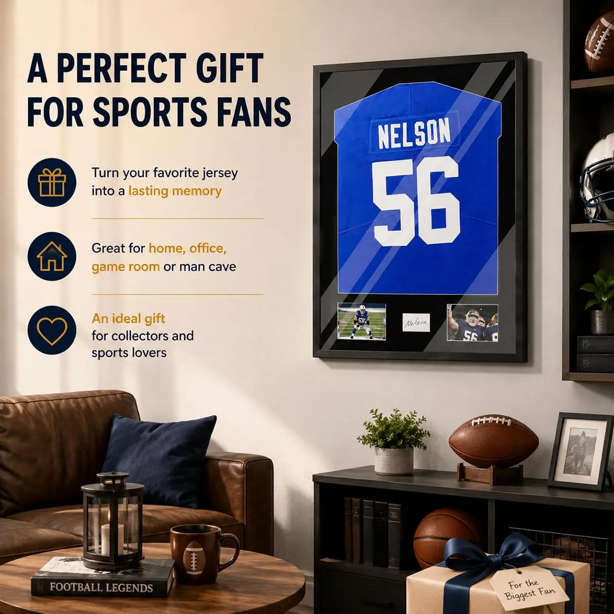Snail Jersey Display Case 32"x24" | Elegant Wall Mount for Sports Memorabilia with UV & Dust Protection - view 7
