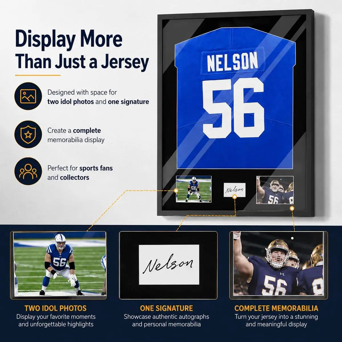 Snail Jersey Display Case 32"x24" | Elegant Wall Mount for Sports Memorabilia with UV & Dust Protection - view 4