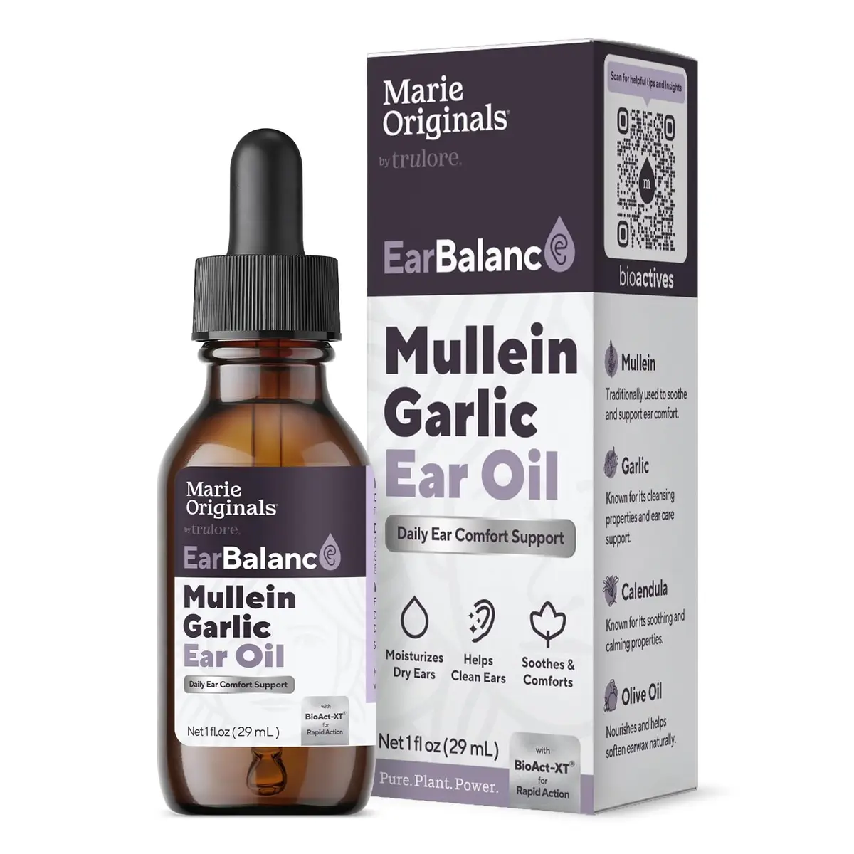 Marie Originals Mullein Garlic Ear Oil Drops 1 Fl Oz | Herbal Ear Care Routine Support - main product image