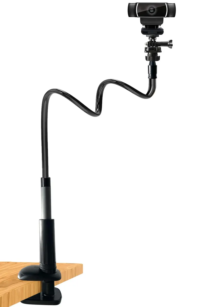 JCWINY 30 Inch Webcam Stand Camera Mount | Flexible Gooseneck Desk Clamp for Logitech Webcams 4K Brio - main product image