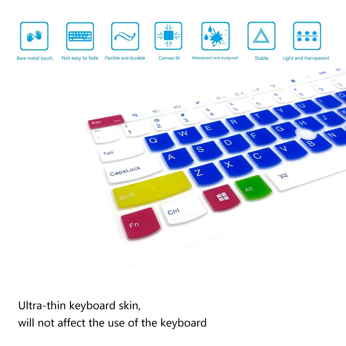 i-Tensodo 2Pcs Keyboard Cover for Lenovo ThinkPad X13 L13, X380 X390 X395 Yoga, X230S X240 X240S X250 X260 X270 X280 13.3" Laptop | US Layout Silicone Skin - view 5