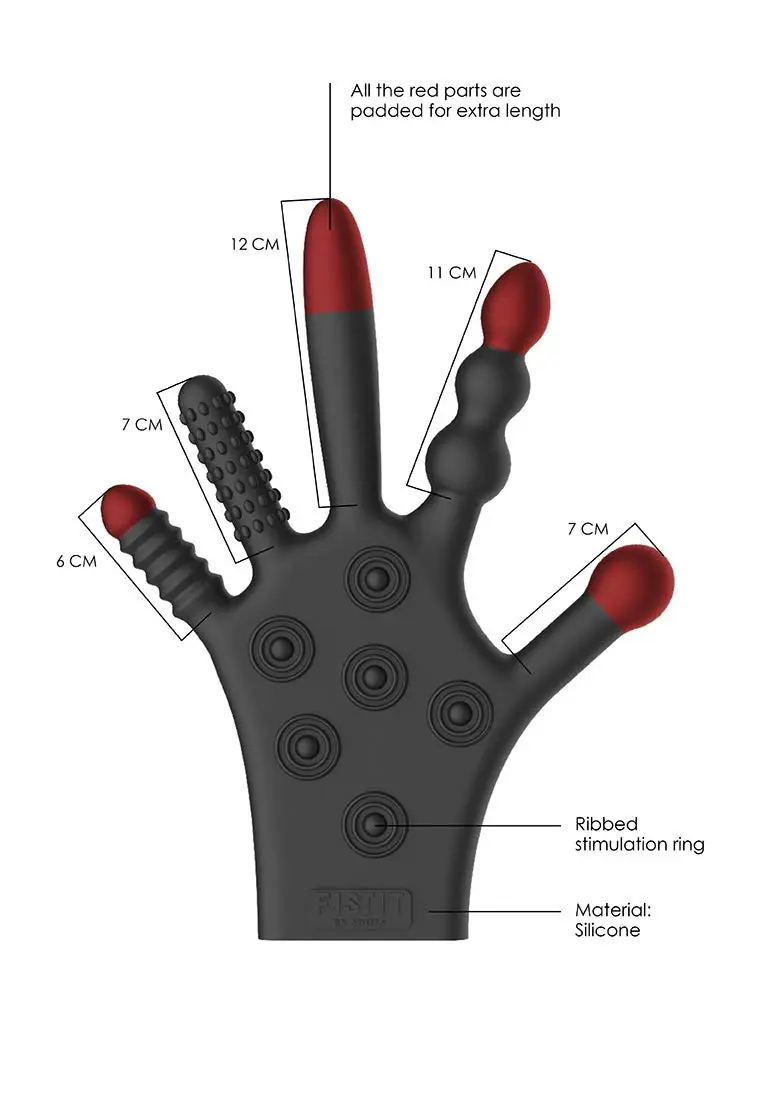 FISTIT Shots Fist It Stimulation Glove Black | Sensory & Vaginal Anal Pleasure (100 words) - view 6