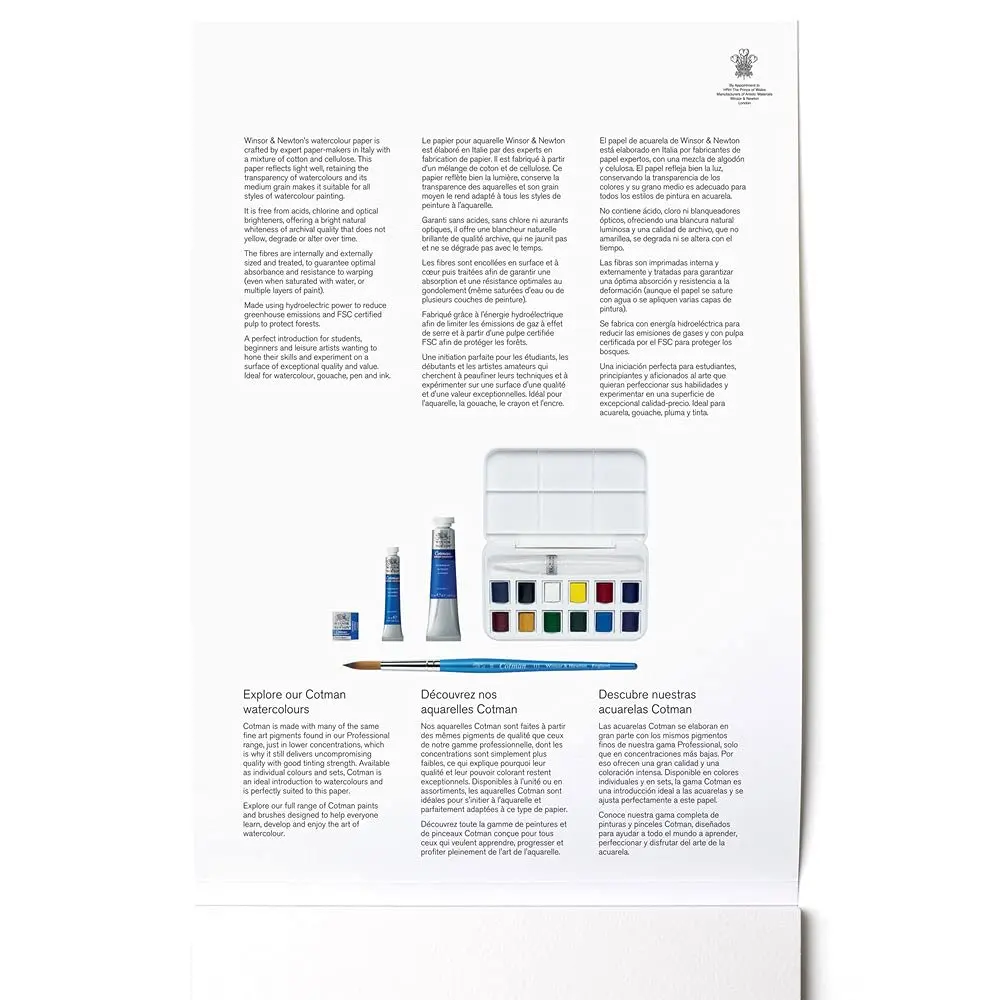 Winsor & Newton Watercolor Paper Pad 11" x 14" Natural White | Cold Press, 12 Sheets - view 2