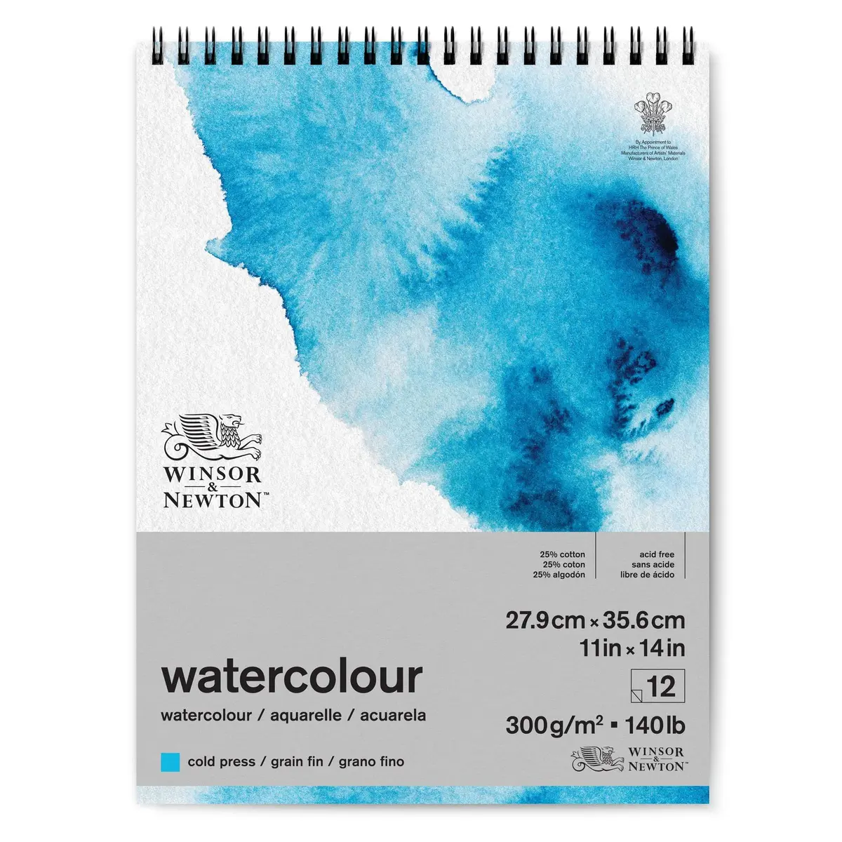 Winsor & Newton Classic Watercolor Paper Pad, Wired, 11" x 14" (28cm x 36cm) | Bright, Durable, 12 Sheets - view 4