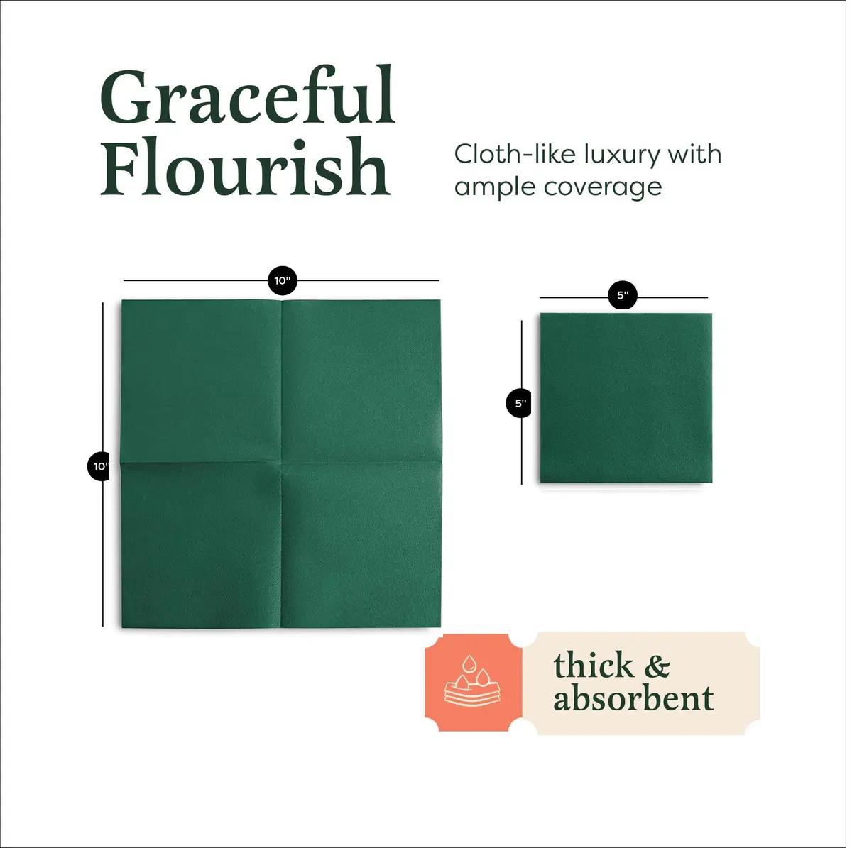 BloominGoods Linen-Feel Cocktail Napkins Dark Blue 12.7cm (5" x 5") | 200 Pack Soft & Absorbent - view 3