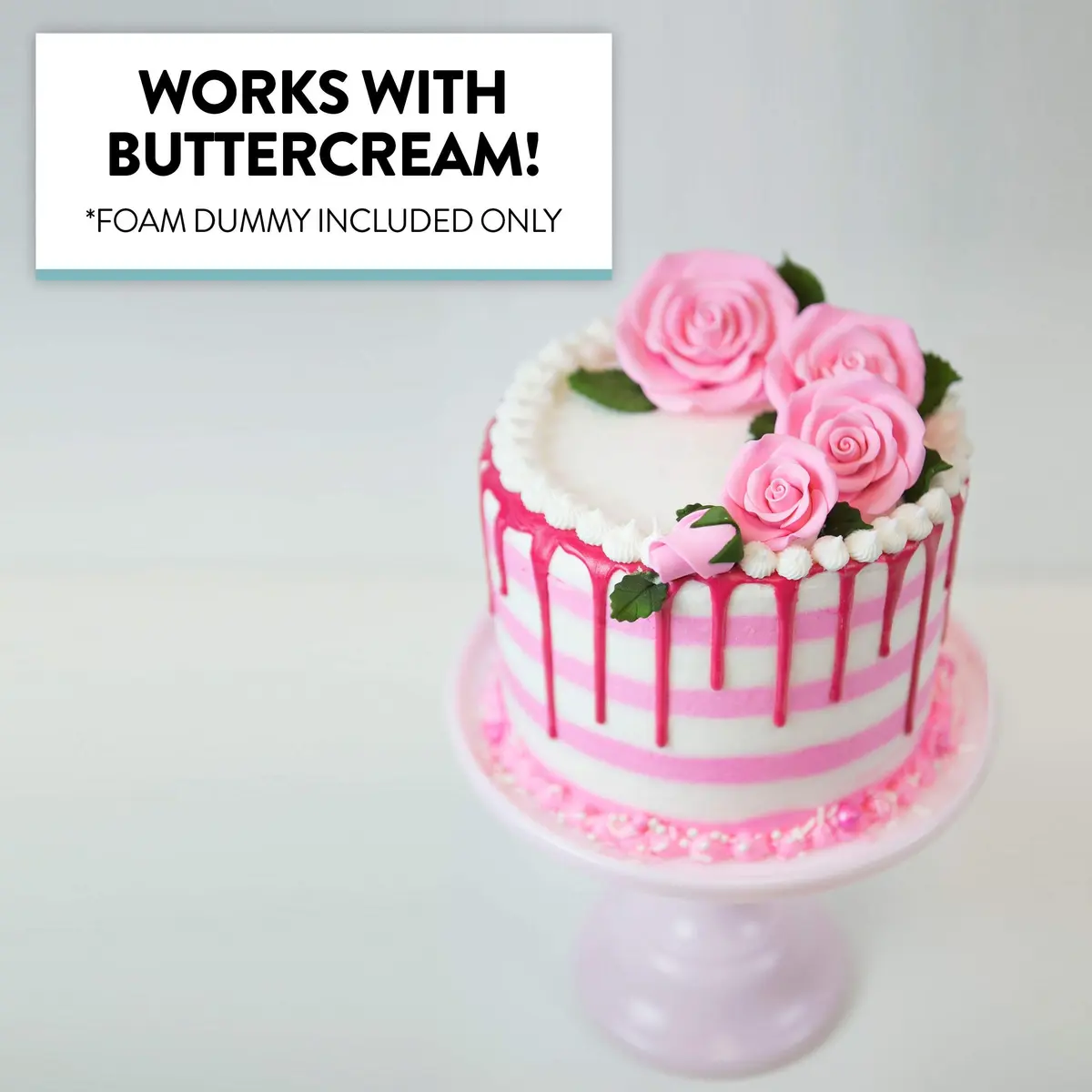 Global Sugar Art 7-Inch Round Cake Dummy, Styrofoam, 5" High | Reusable Practice & Display Tool - view 5