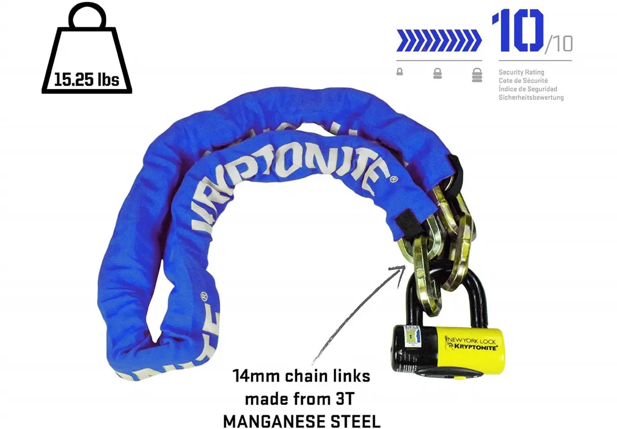 Kryptonite New York Fahgettaboudit 1415 Chain 5' | High-Security Bicycle Lock with 14mm Hardened Steel Links - view 2