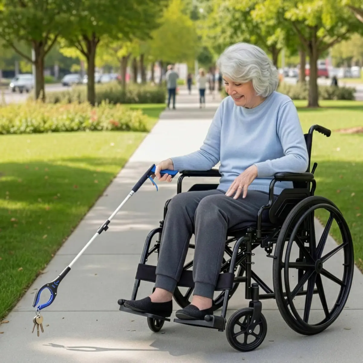 RMS 34 Inch Folding Reacher Grabber - Blue | Mobility Aid for Daily Living - view 3