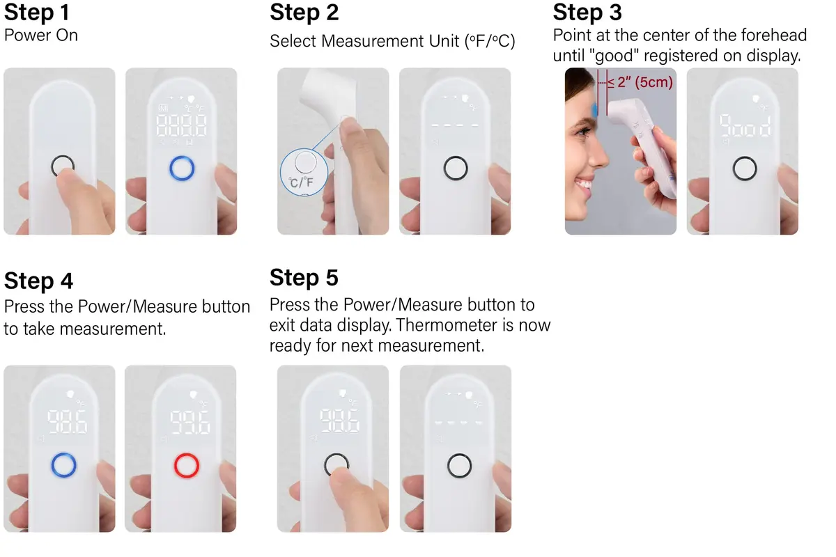 Innovo iF100B Touchless Digital Forehead Thermometer, Non-Contact with Fever Alert - view 8