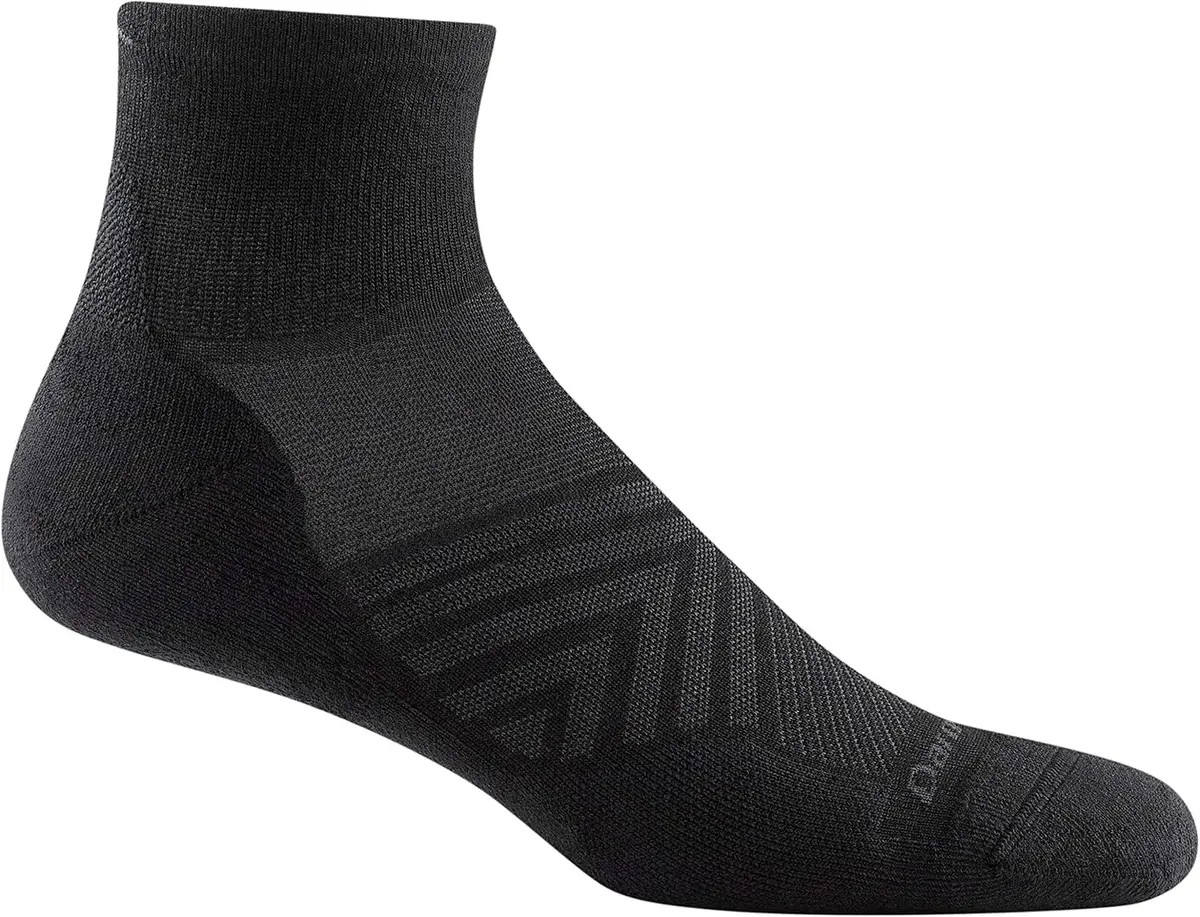 Darn Tough Vermont Men's Run 1/4 Ultra-Lightweight with Cushion Sock (Style 1040) - Black, Large - main product image