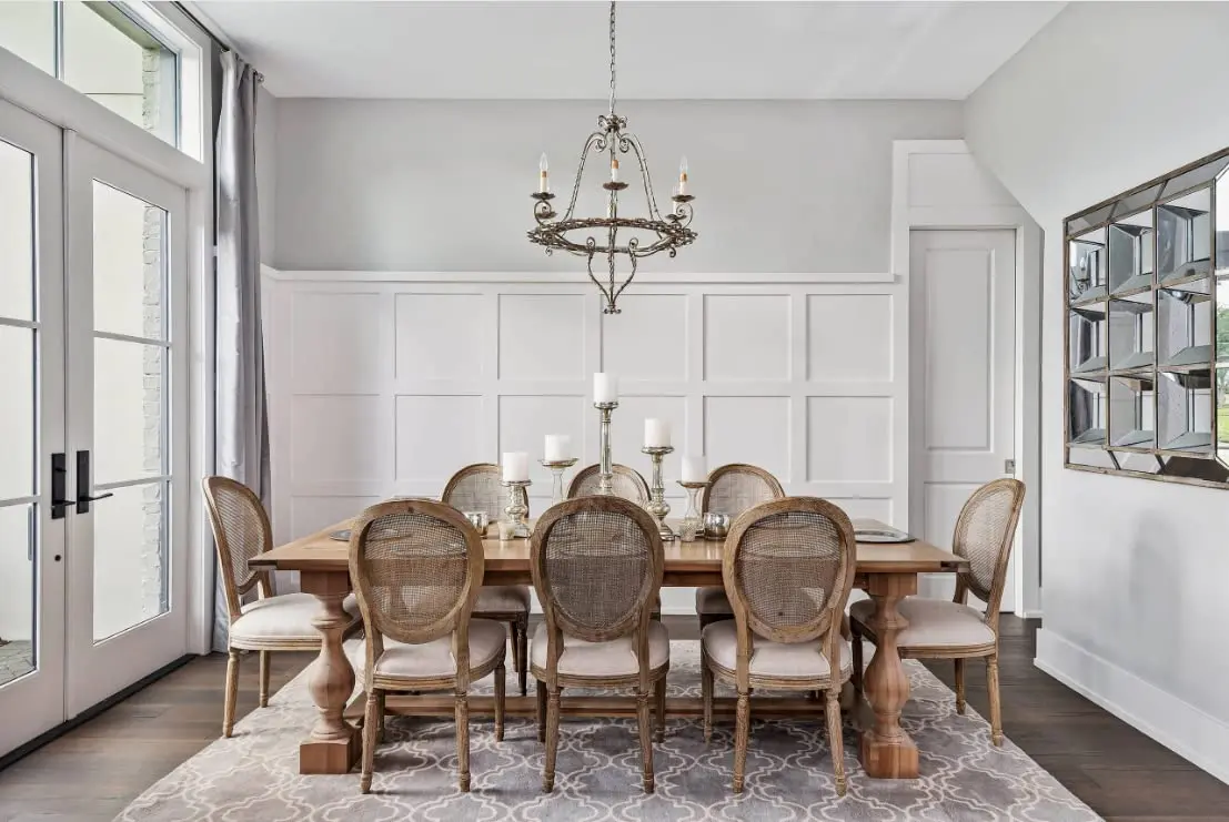 2xhome French Country Dining Chair | Upholstered Linen Fabric | Rustic Wooden Frame, Natural, Single - view 5