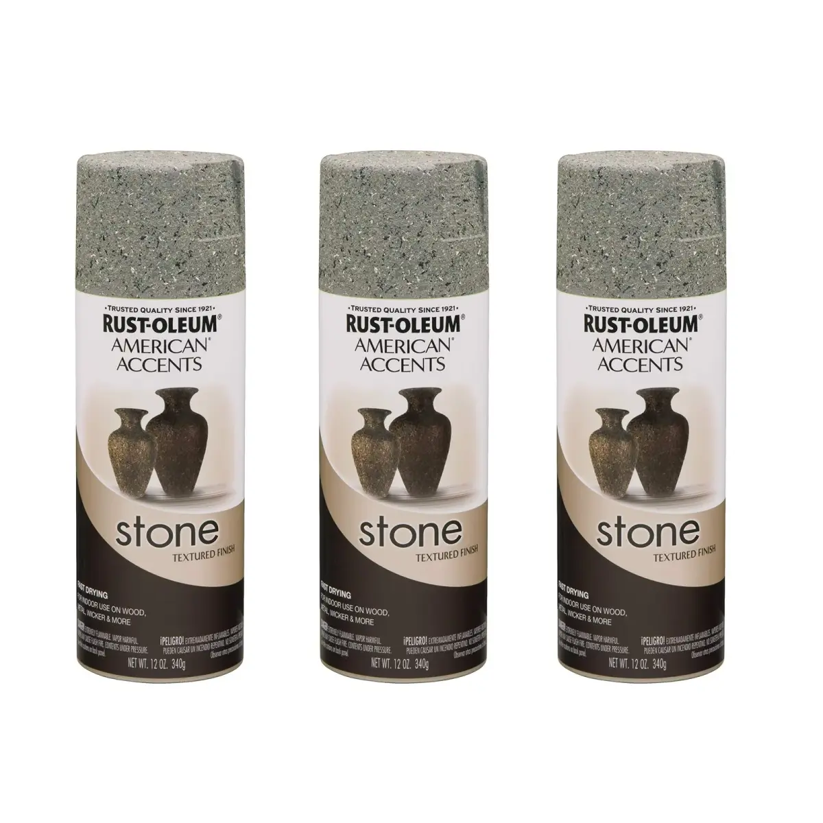 Rust-Oleum Stone Creations Gray Stone Textured Spray Paint, 12 oz (3-Pack) - main product image