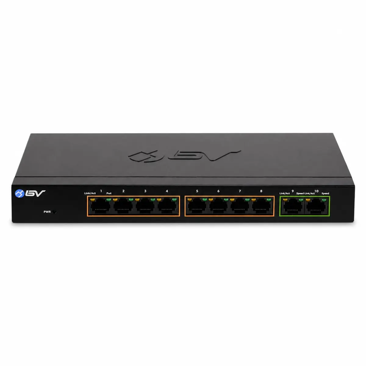 BV-Tech 8-Port PoE+ Gigabit Switch with 2 Gigabit Uplinks, 96W Total Power, NDAA Compliant, 802.3af/at, 30W per Port | High Power, NDAA Compliant - view 2