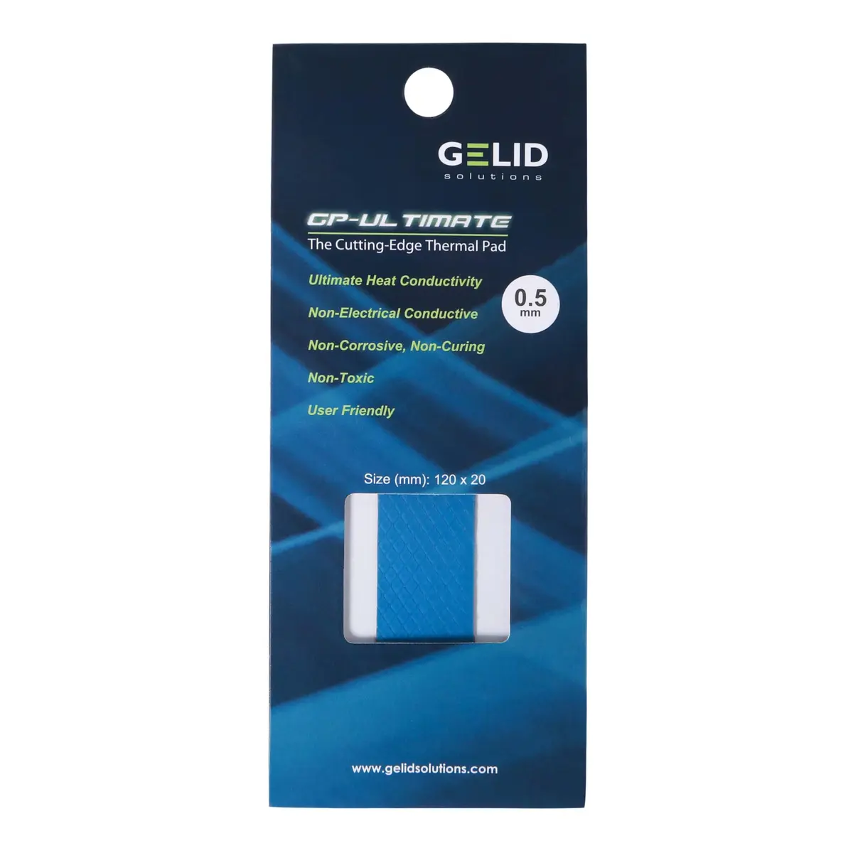 Gelid Solutions GP-Ultimate 15W/mK Thermal Pad 120x20x0.5mm Blue | High Conductivity for GPUs, SSDs, VRMs - view 6