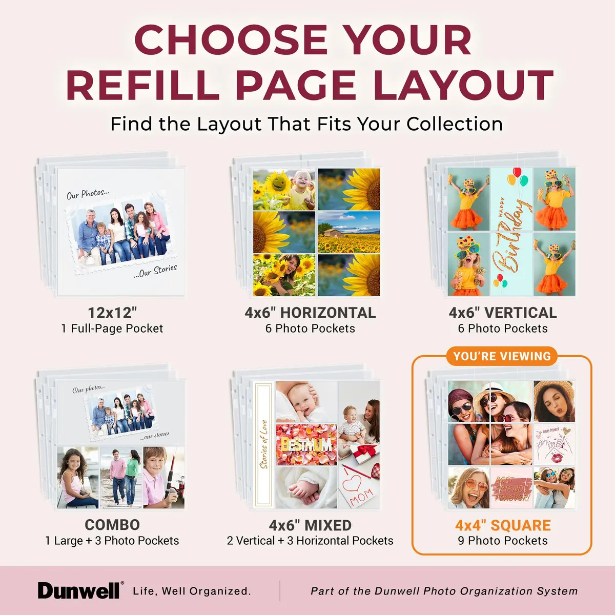 Dunwell 4x4 Photo Sleeves 12x12 | Holds 450 Photos, Archival Quality, 25-Pack - view 9